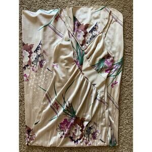 Ralph Montenero Blanche Vintage VTG Floral Vneck Negligee Nightgown Slip Dress S